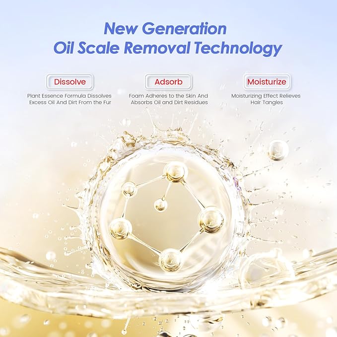 Cat Waterless Shampoo with Brush - No Rinse Formula for Quick Clean Between Baths, Hypoallergenic & Detangling, Reduce Itchy Skin Shedding & Odor Control,Vet-Recommended for Kittens/Senior Cats