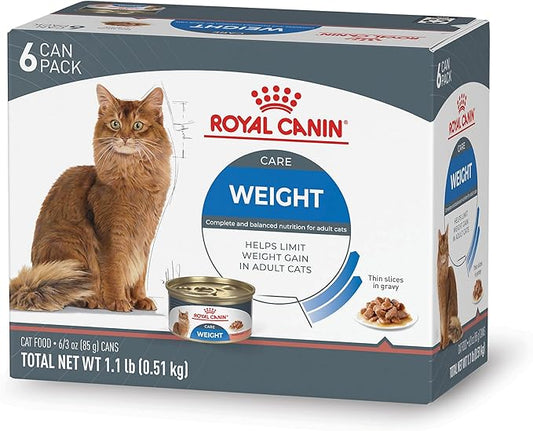 Royal Canin Feline Weight Care Thin Slices in Gravy Canned Adult Wet Cat Food, 3 oz cans 6-pack