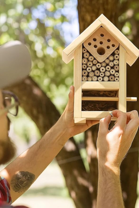 2 PK Premium Bug Hotel Kit Cedar Wood Insect Hotel - DIY Insect House Kit to Build - Backyard Bee House, Nesting Habitat Shelters, Garden Shelter for Bees, Butterflies, Bugs,Heavy Duty Thickness