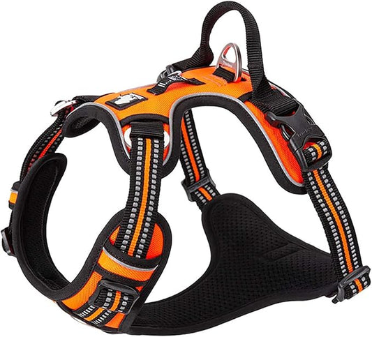Truelove Dog Harness No Pull Nylon Reflective Pet Harness Adjustable Comfortable Control Step-in Brilliant Colors TLH56512 Orange