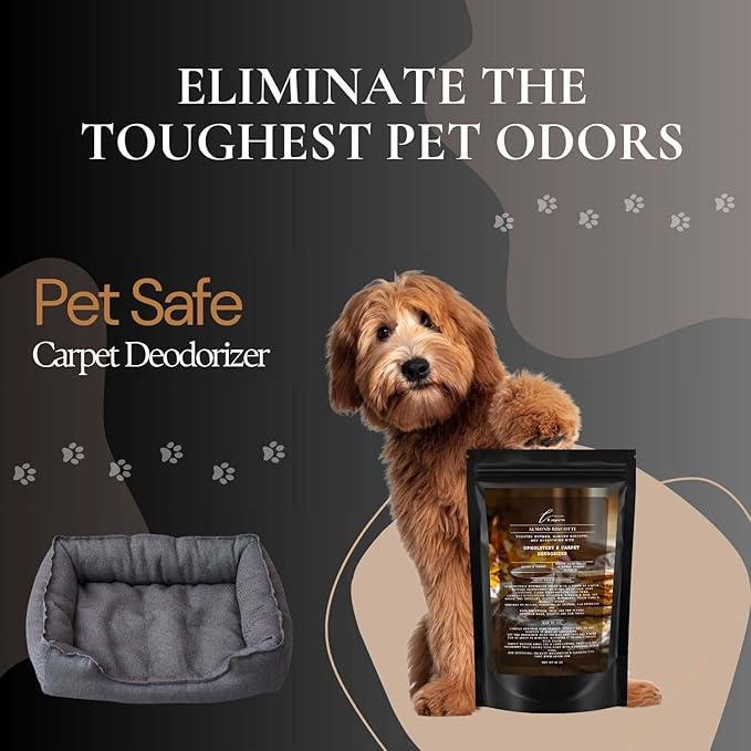 Almond Biscotti Carpet Freshener Powder: Powerful Odor Eliminator for Home, Upholstery Deodorizer, Carpet Deodorizer, Pet Urine, Cat Litter Box - Nutmeg & Spice Fragrance