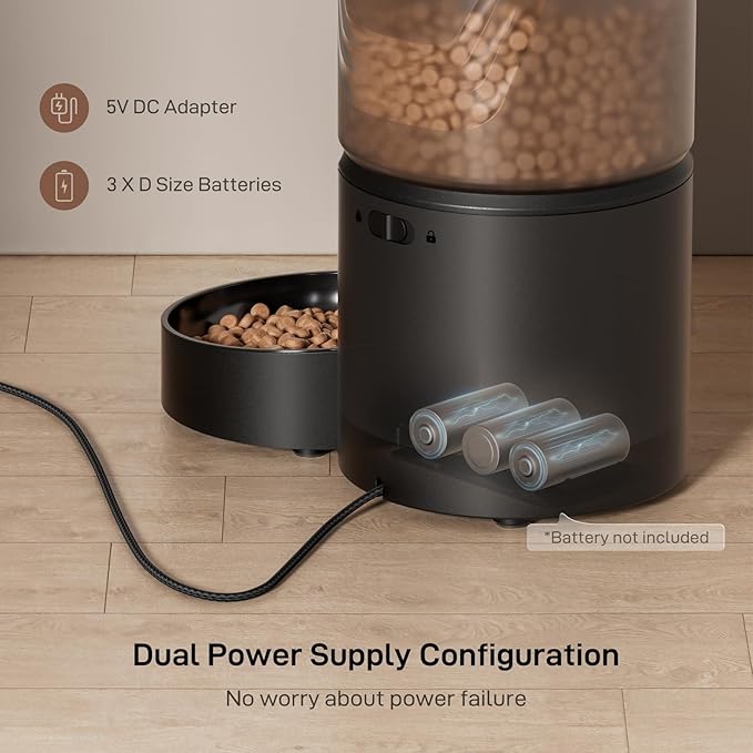 Automatic Cat Feeder: 3L Auto Food Dispenser with Timed Feeding| 6 Meal Programmable& 1-20 Portion Precise Control- Easy to Clean & Setup for Cat Indoor| Desiccant Bag Keep Food Fresh