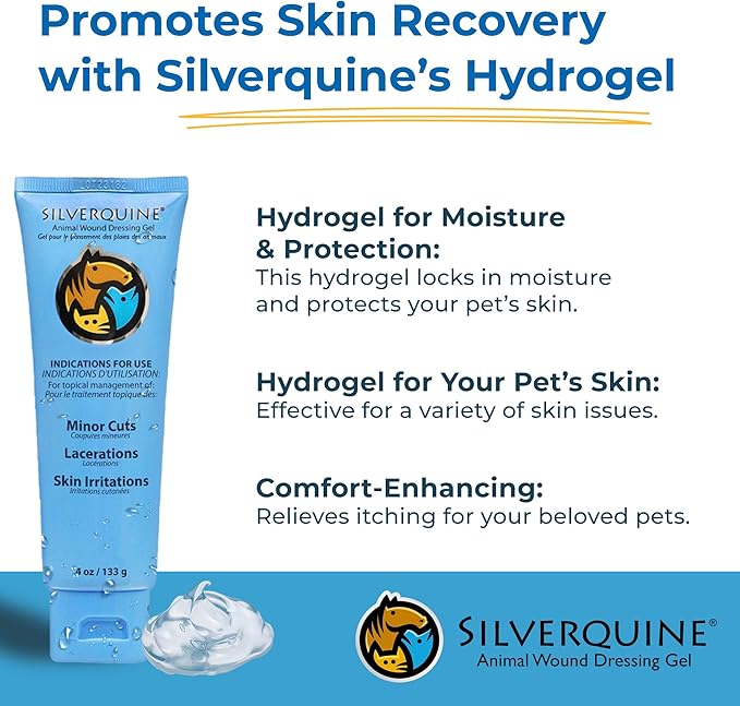 Hot Spot Gel for Dogs and Cats - Dog Wound and Skin Irritation Solution, Pet Emergency Kit, Hydrogel Ointment for Cuts, Burns, Itch, Skin Issues, and Pet Restoration & Wellness - 4 Oz