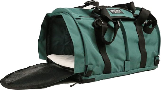 SturdiBag Large Pet Travel Carrier: Flexible Height for Cat and Dog Soft Sided with Safety Clips and Seatbelt Straps | Evergreen, 18" x 12" x 12" (PN: SB2-PRO-EG)