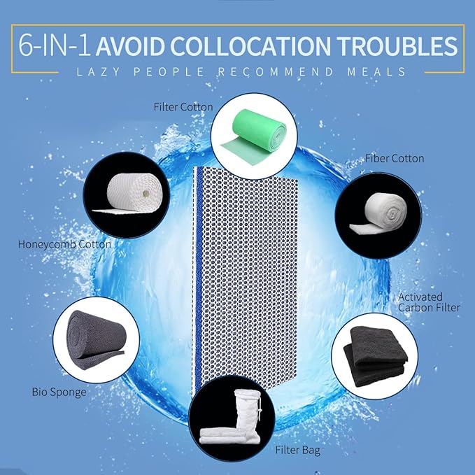 Aquarium Filter Media, Newly Premium 8-Layer Filter Pads for Aquarium, Fish Tank Sponge Pad Foam Filter Accessories for Pond (11.8“x7.8”x0.78“，1pack)