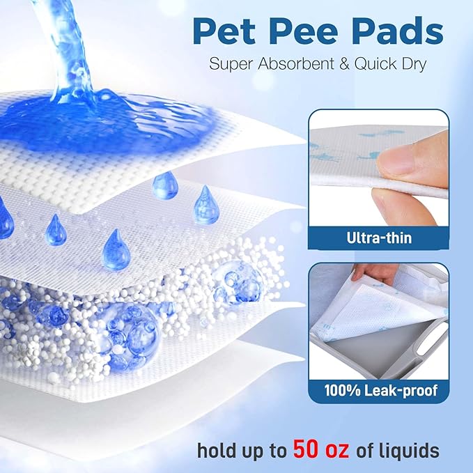 Cat Pads 25 ct Super Absorbent Pet Pee Pads Compatible with Tidy Cats Breeze Litter System 16.9x11.4 Inch Litter Pad for Litter Box