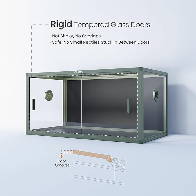 50 Gallon Bearded Dragon Tank, Reptile Enclosure for Easy Maintenance, Front Opening Reptile Tank with Top Screen Ventilation & Glass Sliding Door 36''x18''x18''