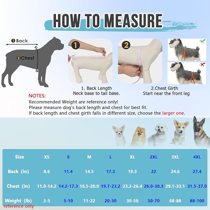 Lukovee Recovery Suit for Dogs - Zipper On Onesie for Female & Male Dogs, Abdominal Wounds Cone E-Collar Alternative, Prevent Licking - Spay Recovery Suit (X-Large, Blue & White)
