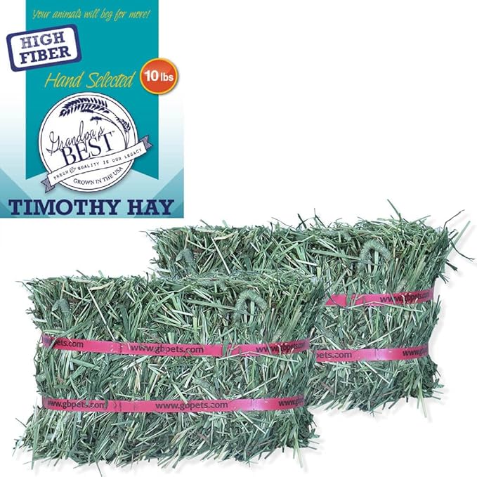 Grandpa's Best Timothy Hay Mini Bale, 10 Lbs (Packaging may vary),Brown