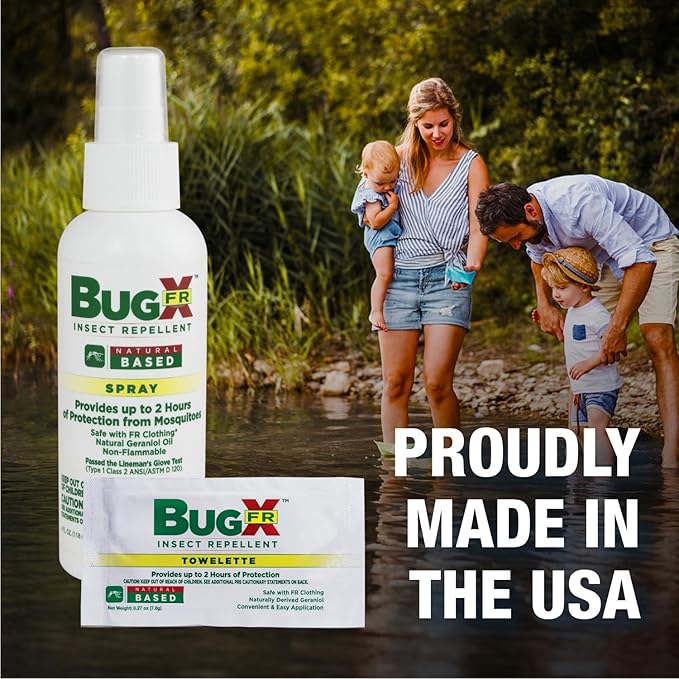 CoreTex Bug X FR DEET-Free Insect Repellent Spray - 4oz Bottle of Natural Geranium Oil to Protect Against Mosquitoes, Flies & Fleas - Travel Size Bug Repellent Spray Bottle
