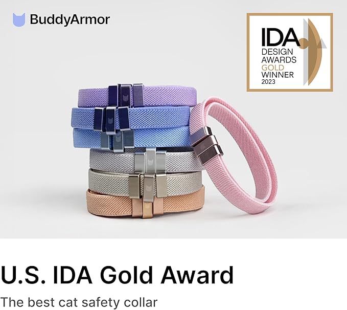 Safety Cat Collar - U.S. IDA Gold Awarding Design, Elastic Quick Release, Non Breakaway - Lightweight for Kitten, Neck Fit 7.8'-15.7' for All Small Large Cat,M(Blush Pink)