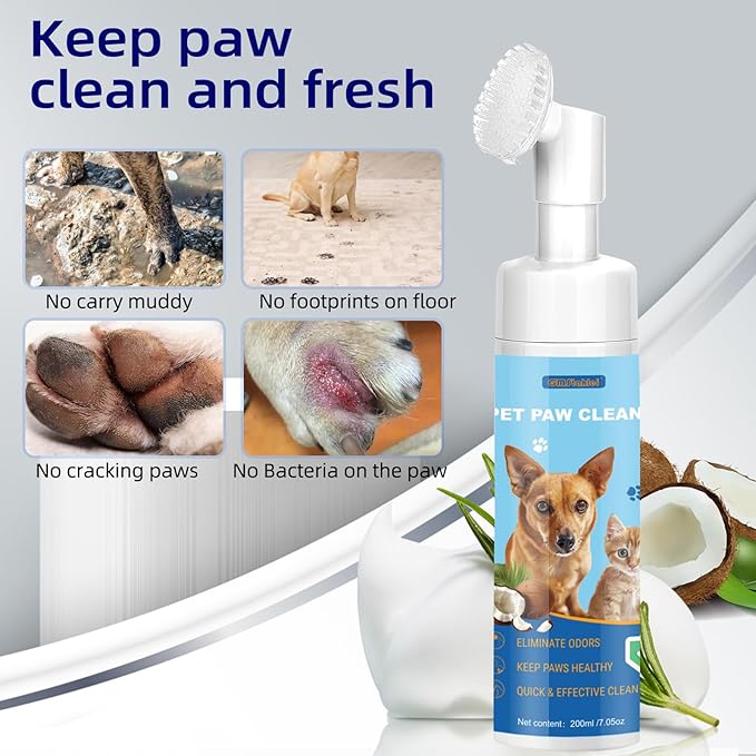 Dog Paw Care Kit,No-Rinse Paw Cleaner for Dogs & Cats,Dog Paw Balm for Heals -Repairs Dry Cracked Paws & Nose with 1 Pet Cleaning Towels,Natural Dog Paw Protector for Pet Foot Washer Care
