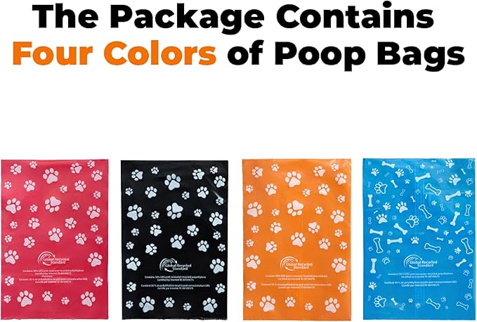 Best Pet Supplies Poop Bags for Dogs, 50% Post-Consumer Recycled Content dog waste bags on rolls, fits all poop bag holders for leashes - 150 Count, Assorted Colors, Scented