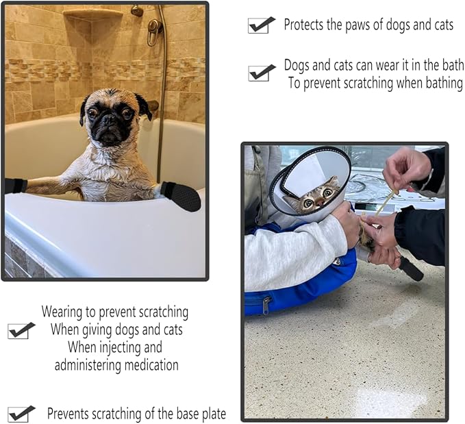 4 PCS Cat Mittens to Prevent Scratching,Mesh Breathable Cat Shoes,Adjustable Cats Anti Scratch Gloves,Suitable for Cats When Bathing and Nail Trimming(XL,Grey)