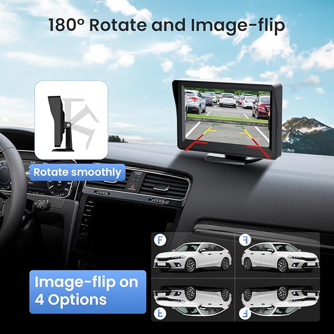 5'' HD 1080P Backup Camera, Backup Camera for Car, Reverse Rear Camera with Night Version 130° Wide Angle, Waterproof, Strong Signal for Car, Van, Truck, Trailer