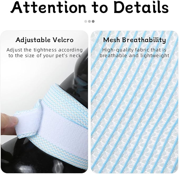 Cat Neck Brace Cover - Breathable & Adjustable Elizabethan Collar for Post-Surgery Recovery Anti-Scratch Anti-Lick Protection, Cervical Cone for Small Medium Large Dogs Puppies Kittens (Small,Pink)