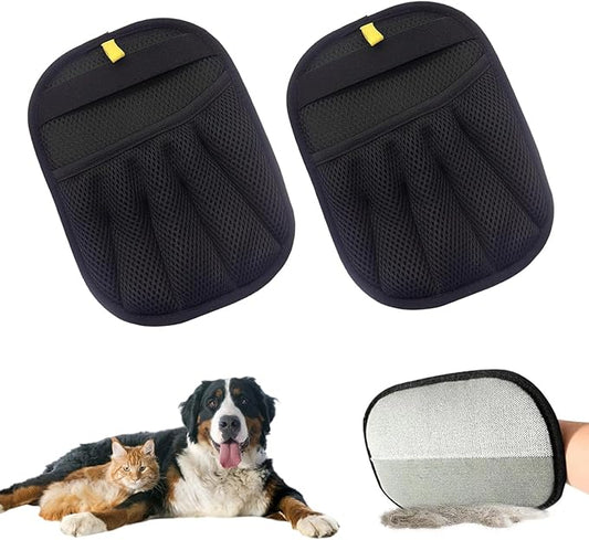 Pet Hair Remover Glove, 2 Pcs New Upgrade Efficient Grooming Gloves for Pet Hair, Reusable Dog Cat Hair Grooming Removal Tool for Couch Car Seat