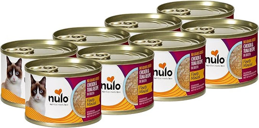 Nulo Finely Minced Chicken & Tuna Flavor Wet Canned Cat Food, 6.0 Ounce (Pack of 8)