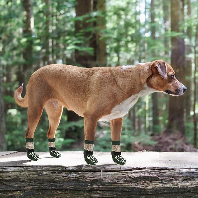 KOOLTAIL Dog Socks for Hot/Cold Pavement to Prevent Licking Paws Scratching,Anti Slip Pet Boots&Paw Protector for Hardwood Floors,Traction Control Grip Booties for Small Medium Large Senior Dogs S