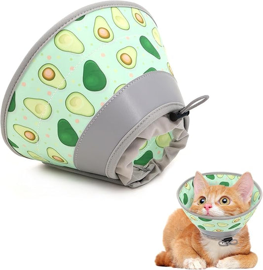Cat Cone Collar Soft, Comfortable Cat Recovery Collar Pet Cone for Small Large Cats, Lightweight Elizabethan Collar for Cats Kittens After Surgery Prevent from Licking Wounds, Green, M