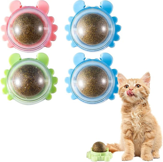 Catnip Balls Catnip Ball Toys Including 4 Pieces Suitable for All Breeds of Cats Relieve Anxiety