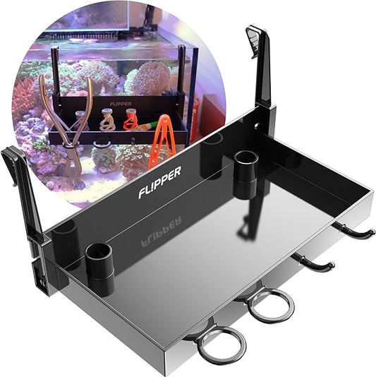 FL!PPER Flipper Tank Buddy - Fish Tank Accessories Organizer, Aquarium Accessories for Fish Tank, Aquarium Supplies, Saltwater Aquarium Accessories, Aquarium Cleaning Tools Storage Rack