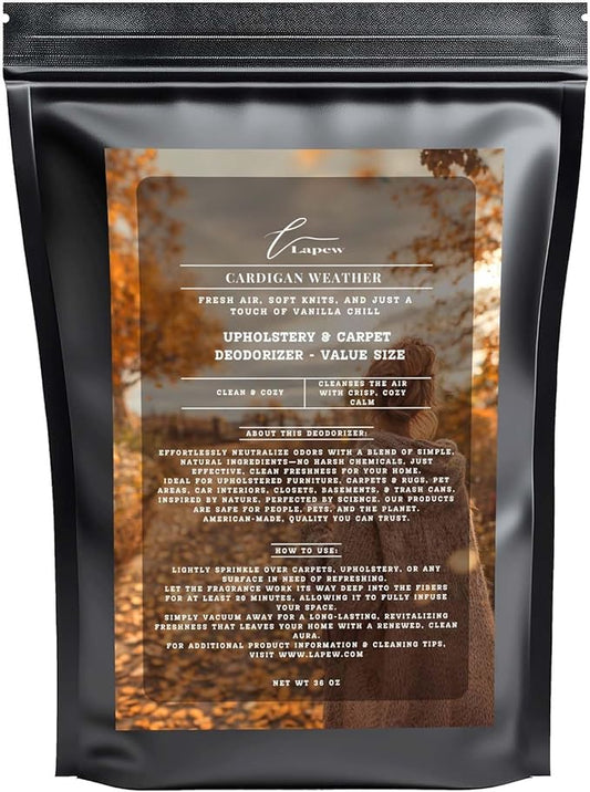 Cardigan Weather Carpet Freshener Powder Refill 36 oz | Powerful Odor Eliminator for Home | Upholstery Deodorizer | Carpet Deodorizer | Pet Urine | Cat Litter Box