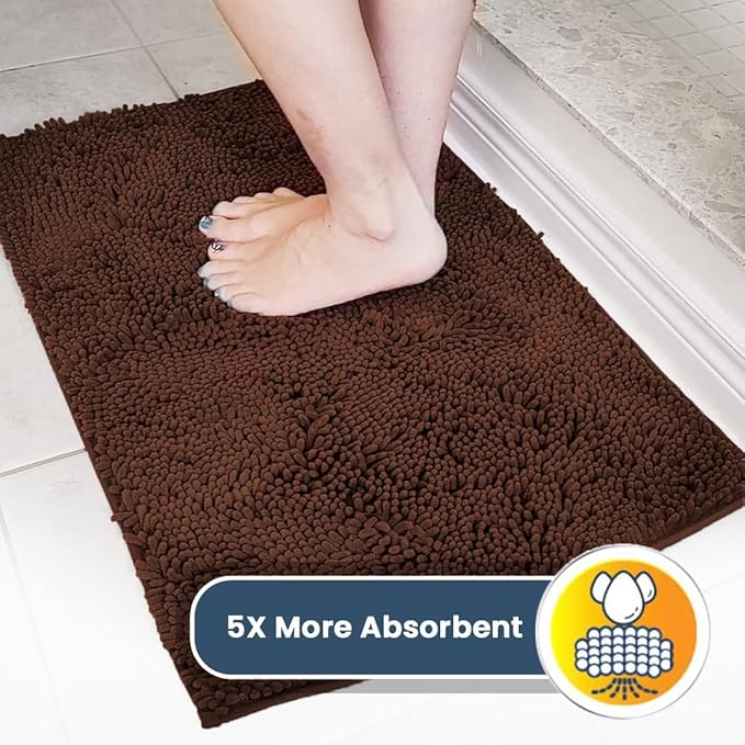 Muddy Mat® Shown on TV – Super Absorbent Microfiber Dog Door Mat for Muddy Paws, Non-Slip Washable Pet Rug, Quick Dry Chenille Entryway Carpet, Machine Washable Indoor Outdoor mat, Brown 30"x19"