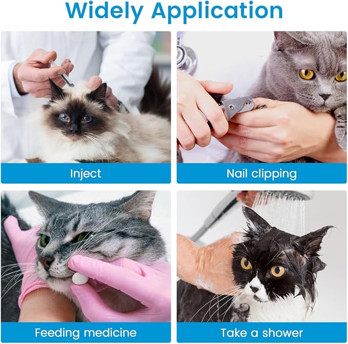 4Pcs Cat Nail Caps, Cats Booties Mittens Paw Covers Caps Shoes for Bathing Shaving Checking Nail Cutting, Pet Grooming Socks AntiScratch Adjustable Pet Claw Protector Foot Sleeves, Grey M