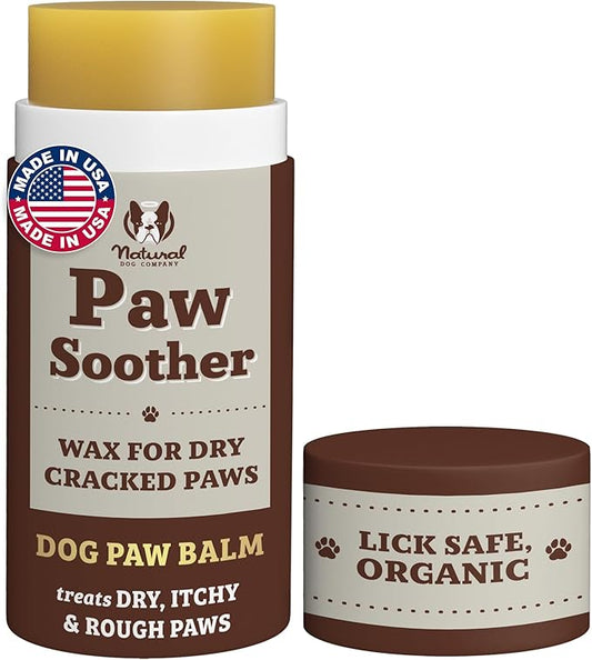 Natural Dog Company Paw Soother Balm & Wax for Dogs, Moisturizing Relief for Dry, Cracked Paws, Lick-Safe, Repairs & Heals, Protects Against Extreme Weather, Coconut Oil & Vitamin E, 2 oz Stick
