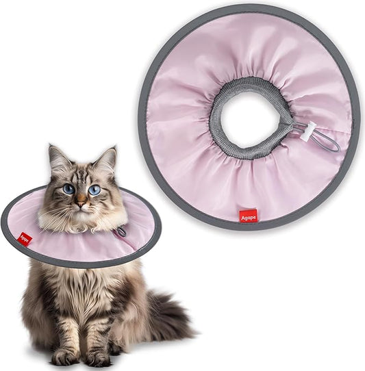 Agape Comfortable Cat Cone, Lightweight Recovery Cone Soft, Stop Licking & Scratching, E Collar for Small, Medium & Large Cats, Wound Care