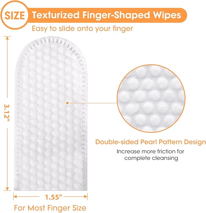 Dental Care Finger Wipes for Dogs & Cats, Reduces Plaque & Tartar, Freshens Breath, Pre-Soaked Pet Teeth Wipes, Easy to Use Disposable Oral Cleaning Pads,Mint Flavor,100pcs