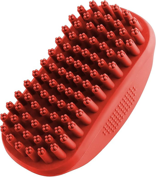 Tuff Pupper Dog Bath Brush, Silicone Pet Hair Remover Brush for Shampooing & Massaging Dogs, Dog Washing Brush with Soft Rubber Bristles Gently Removes Loose & Damaged Fur