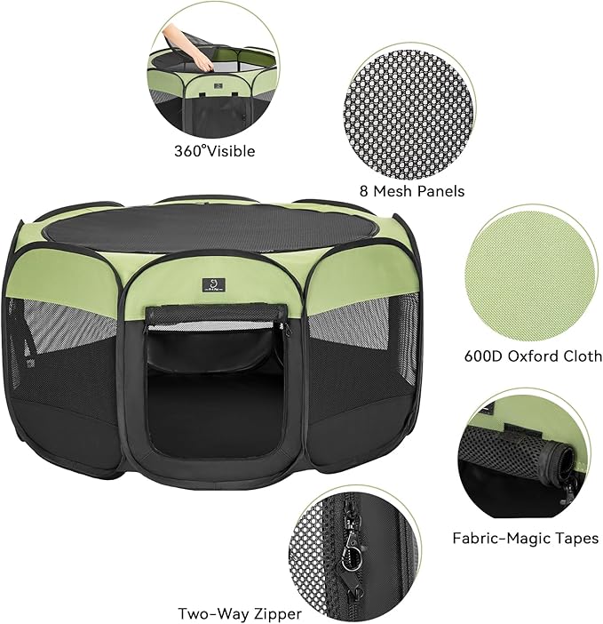 A 4 Pet Portable Cat Playpen for Small Dogs, 27" Small Kitten Playpen, Suitable for Puppy/Cats/Rabbit/Chick, Cat Play Pen with Mesh Panel(11”W × 7.5”H)