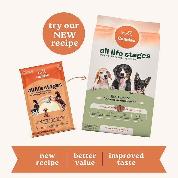 CANIDAE All Life Stages Lamb Meal & Rice Formula Dog Dry 27 Pound (Pack of 1)