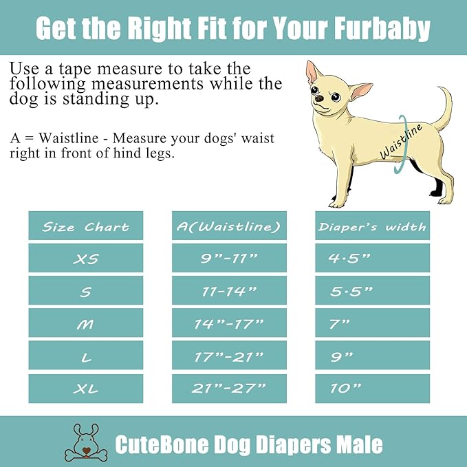 CuteBone Dog Diapers Male Washable Belly Band for Male Dogs Wraps 3pcs a Pack DM28S