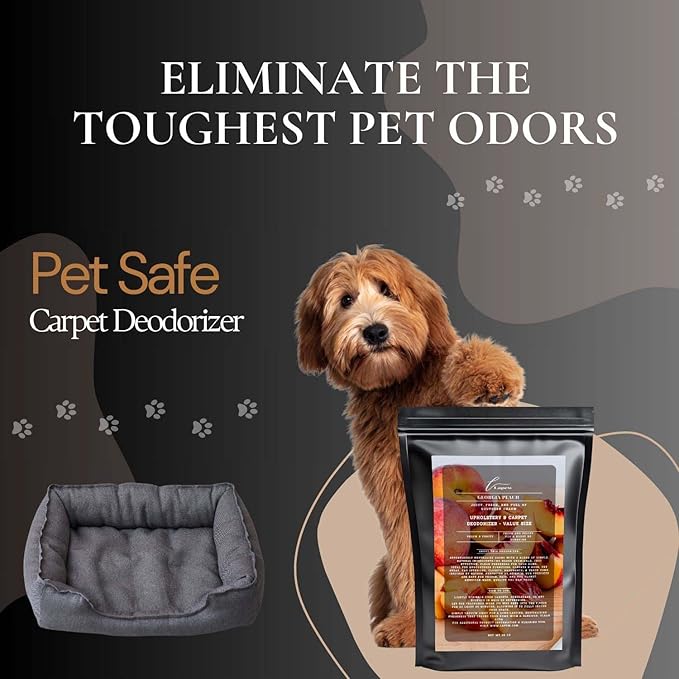 Georgia Peach Carpet Freshener Powder Refill 36 oz | Powerful Odor Eliminator for Home | Upholstery Deodorizer | Carpet Deodorizer | Pet Urine | Cat Litter Box