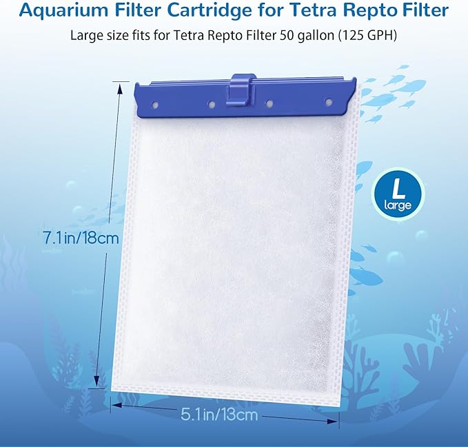 Aquarium Filter Cartridge for Tetra Whisper Bio Bag Power Filters, 12 Pack Large Filter Cartridges for Tetra Repto Filter