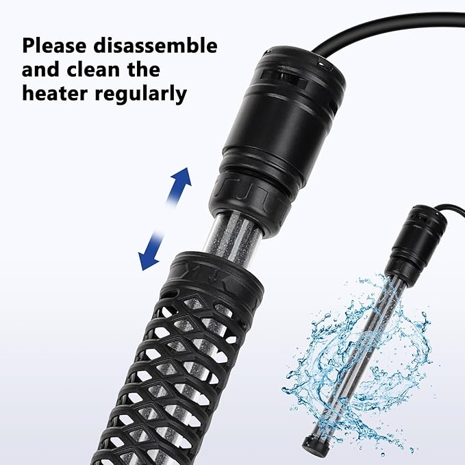 AQQA Aquarium Heater,Submersible Fish Tank Heater 59-93°F/15-34°C External Controller,Rapid Heating,Ultra-high Temperature Protection,Automatic Power-Off When Leaving Water (200W for 26-53 Gallon)