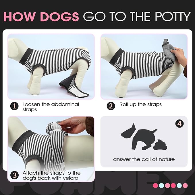 FUAMEY Dog Recovery Suit Male,Dogs Surgery Neuter Suits Puppy Spay Shirts for Female Protect Dog's Skin Anti Licking Abdominal Wounds Doggie Onesie Pet Bodysuit Alternative to Cone Gray Stripes XL