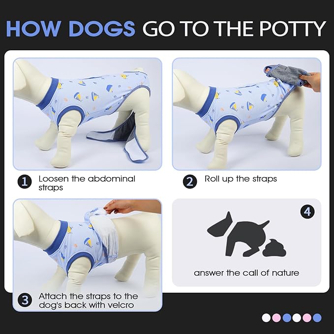 FUAMEY Recovery Suit for Dogs After Surgery,Soft Breathable Dog Bodysuit E-Collar & Cone Alternative Surgical Suit,Male Female Dog Neuter Spay Suits Anti Licking Wounds Onesie Blue Boat XL