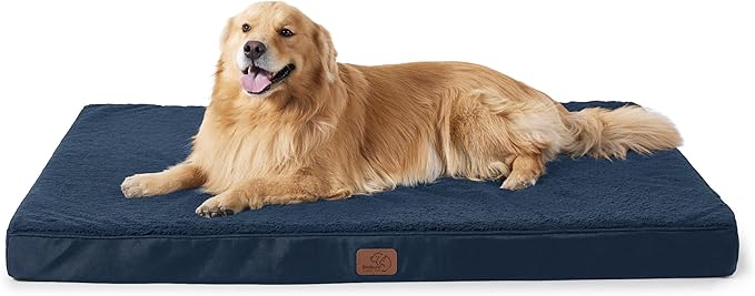 Bedsure XL Dog Beds Large Sized Dog -Orthopedic Flat Extra Large Pet Beds with Removable Washable Cover, Egg Crate Foam Mat, Suitable for Pet Up to 100 lbs