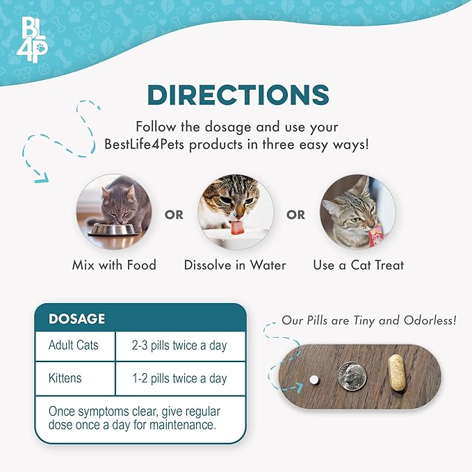 Cat Respiratory Comfort Supplement - Natural Breathe Easy Feline Support for All Seasons, Coughing, Occasional Nasal Stuffiness and Sneezing - 800 Odorless, Easy-to-Administer Tasteless Pills