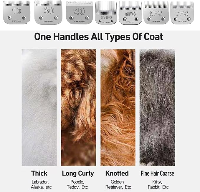 4Pack Dog Grooming Blades Compatible with Andis Dog Clippers,Dog Clipper Blades Compatible with Oster A5,Wahl km10 Dog Clippers for Animal Dog Cat Horse,Stainless-Steel Blade Sharp