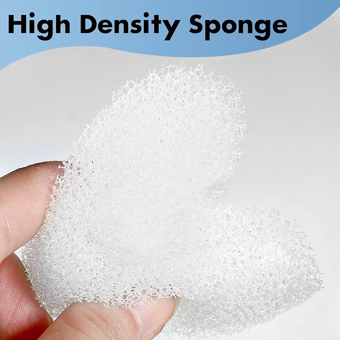 24 Pack Cat Water Fountain Filters Replacement, 12 Carbon Filters and 12 Foam Sponge Pre-Filter Fit for Multiple Ceramic and Stainless Steel Pet Fountains