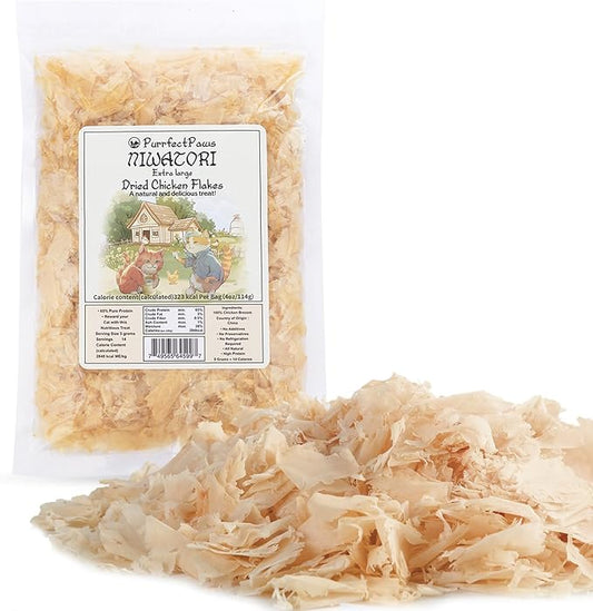 Purrfectpaws Premium Dried Chicken Flakes: Delicious Treats for Dogs & Cats - All-Natural and High in Protein - 4oz Bag