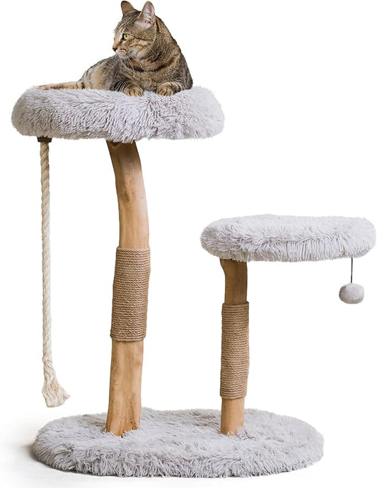 MAU Modern Cat Tower - Wooden Cat Scratching Tree & Condo - Luxury Collection - Cat Lovers Gift