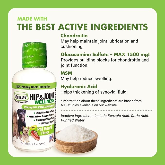 by Cool PET Holistics LVDJW-PR-04PK-16U Hip & Joint Dog Joint Supplement, 16 oz