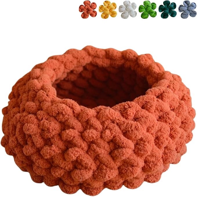 Cat Nest Bed – Premium Handwoven Washable Extra Soft Round Cave House for Indoor Kitten & Kitty, Small & Large (MapleLeaf Red,Large)