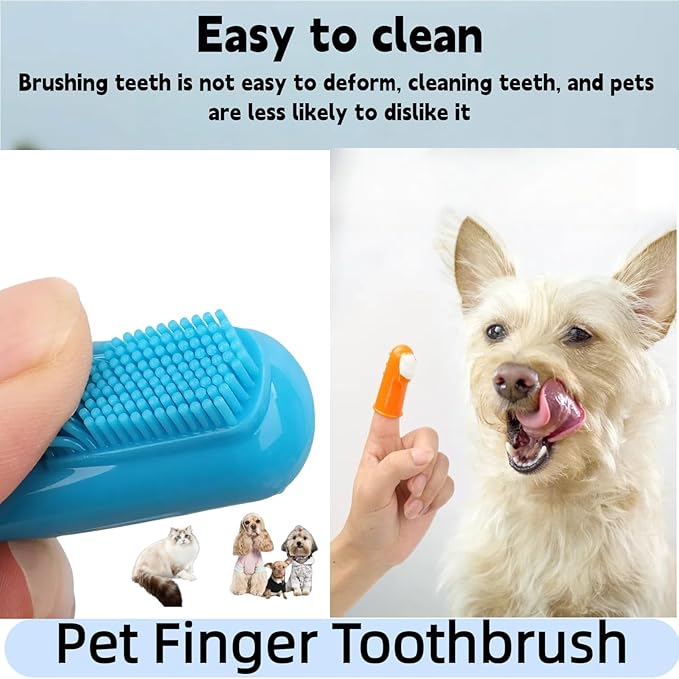 4 Pack Pet Tooth Brushing Kit – Extra Soft Finger Toothbrushes for Cats & Dogs Gentle Plaque & Tartar Removal, Freshens Breath Pain-Free Teeth Cleaning for Small to Large Pets